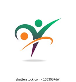 Creative dynamic man logo design. Vector image.
