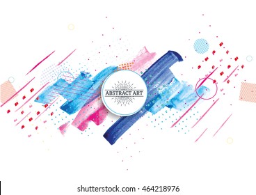 creative dynamic vector illustration with watercolor stains on the background. Manual schedule for party invitations, cards and flyers