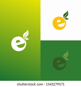 Creative E Green Logo Symbol Design Template