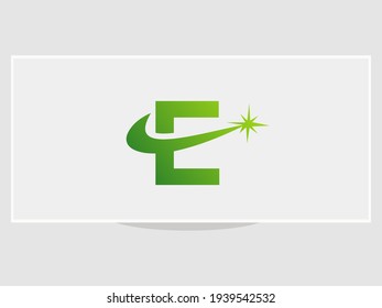 Creative E letter logo design with spark concept. Spark E logo design	