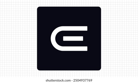 Creative E Letter Minimal Wide Typography Logo, Extra Wide E Letter Minimal Logo Sign, E Character Compressed Logo Symbol