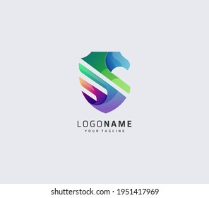 creative eagle shield colorful logo design premium