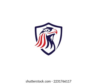 Creative Eagle Shield And Eagle Head Security Logo Design Icon Vector illustration.
