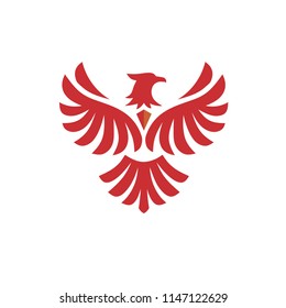 creative eagle symbol with open spread wings logo vector