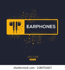 Creative (Earphones) Icon, Vector sign.
