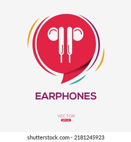 Creative (Earphones) Icon, Vector sign.