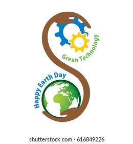 creative earth day and go green technology concept design