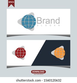 Creative earth globe concept logo vector design