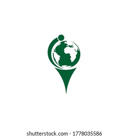 Creative earth logo and golf vector design