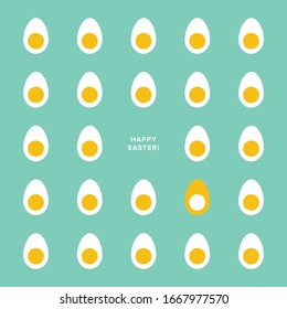 Creative Easter card with egg’s cross section. Minimalist Aesthetic. Vector illustration. EPS10 with layers.