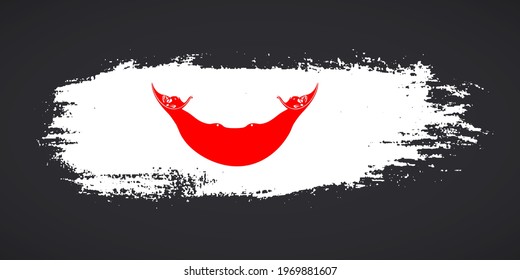 Creative Easter Island country grungy brush flag for national day