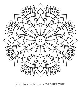 creative and easy mandala design for coloring book, tattoo design, wall art, simple mandala art
