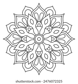 creative and easy mandala design for coloring book, tattoo design, wall art, simple mandala art
