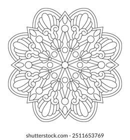 Creative and Easy mandala design for coloring book. vector file, tattoo design, wall art, simple mandala art, Design for a wallpaper Paint shirt and tile Sticker Design, vector file