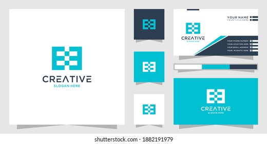 Creative eb, ee and bb letter logo design