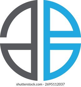 Design de logotipo criativo EB com círculo ícone vetor. Design do logotipo BE. Design de logotipo moderno e exclusivo