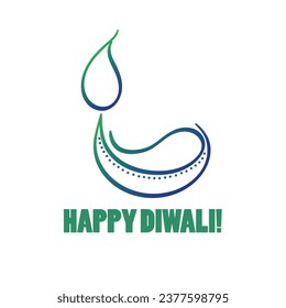 Creative Eco friendly green Diwali deepawali festival celebration simple vector illustration