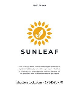 Creative Eco Friendly Organic Natural Product icon logo design vector illustration. sun flower symbol logo design color editable