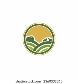 creative eco green settlement icon logo design vector concept ideas for harvest, farming, agricultural and park business company