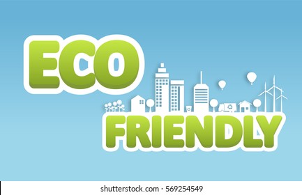 Creative Eco High Detailed Vector Design, Eco Friendly Lettering. Vector Eps 10.  Can be used logo, slogan.