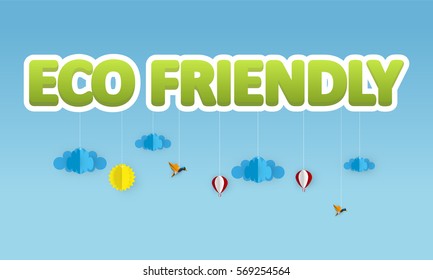 Creative Eco High Detailed Vector Design, Eco Friendly Lettering. Vector Eps 10.  Can be used logo, slogan.