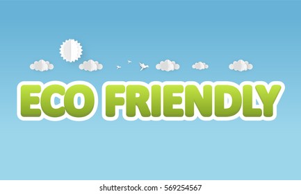 Creative Eco High Detailed Vector Design, Eco Friendly Lettering. Vector Eps 10.  Can be used logo, slogan.