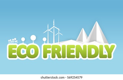 Creative Eco High Detailed Vector Design, Eco Friendly Lettering. Vector Eps 10.  Can be used logo, slogan.