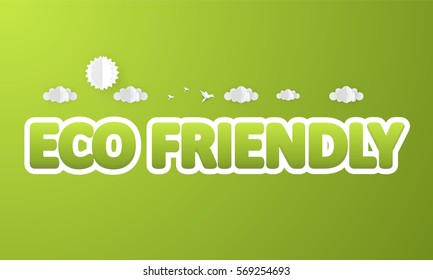 Creative Eco High Detailed Vector Design, Eco Friendly Lettering. Vector Eps 10.  Can be used logo, slogan.