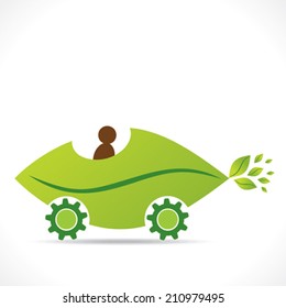 creative eco leaf car design vector