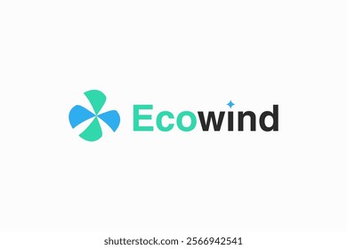 Creative eco wind power icon logo design vector ideas. silhouette pictogram eco wind energy mark symbol logo vector design template with modern, elegant and simple style