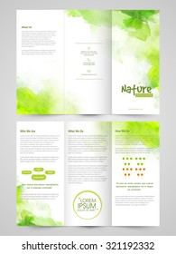 Creative Ecological Trifold Brochure, Template or Flyer design with front and back side presentation. 