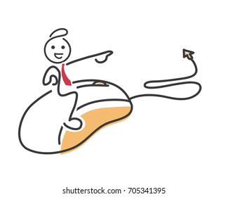 Creative E-commerce Business Tips Stickman Illustration Concept - Be Responsive And Updated With The Latest Technology Trend