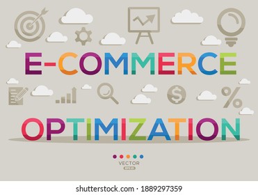 Creative (e-commerce optimization) Banner Word with Icons, Vector illustration.
