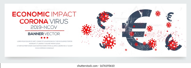 Creative (economic impact - Corona virus -2019-nCoV ) Banner Word mit Euro Symbol , Vektorillustration Illustration.