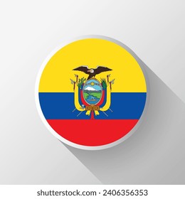 Creative Ecuador Flag Circle Badge