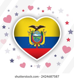 Creative Ecuador Flag Heart Icon