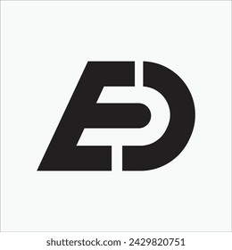 Creative ED or DE initial monogram black bold modern brand unique logo design