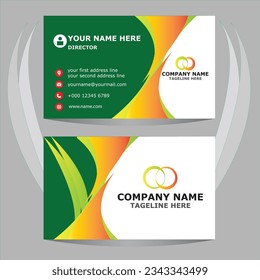creative editable business card design colorful green white orange yellow vector design update version