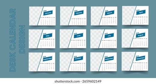  Calendario de escritorio editable creativo 2026, Plantilla de diseño de calendario de escritorio para 2026, diseño simple, limpio y elegante para 2026,2026 Diseño de Plantilla de calendario de escritorio, Calendario de escritorio 2026