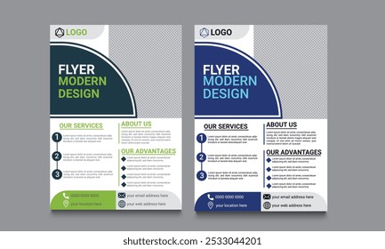 Creative editable flyer design with two color variation