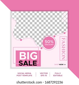 Creative Editable modern Social Media banner Template with empty abstract background. Anyone can use This Design Easily. Promotional web banner for social media. Big sale and discount promo.
