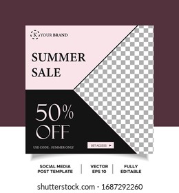 Creative Editable modern Social Media banner Template with empty abstract background. Anyone can use This Design Easily. Promotional web banner for social media. Big sale and discount promo.