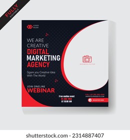 Creative Editable Professional digital business agency marketing social media post and banner template design.media web banner design, Facebook Post, Instagram Post template