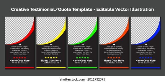 Creative editable vector Testimonial, quote, Banner, Infographics, Text in brackets, Textbox isolated on color background illustration