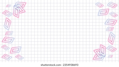 Creative education background. math background with parallelogram decoration has a neon effect. PowerPoint background. parallelogram