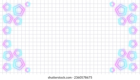 Creative education background. math background with pentagondecoration has a neon effect. PowerPoint background. pentagon