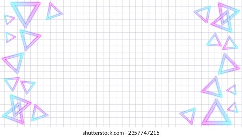 Creative education background. math background with triangle decoration has a neon effect. PowerPoint background. Triangle 