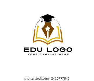 inspiración de la ilustración de la ilustración del icono del logotipo del libro de educación creativa