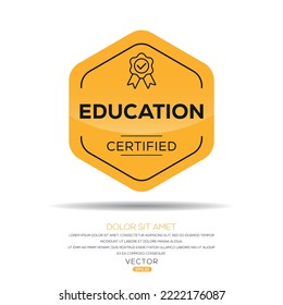 Creative (Education) Certified badge, vector illustration.