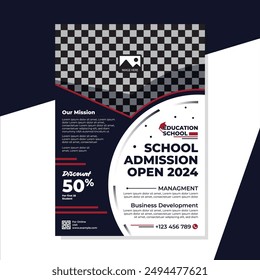 Creative Education Flyer and Admission Poster: Promote School Enrollment with Modern A4 Design, Print, and Digital Templates for School, College, Junior Classes, Business, and Corporate Use - Vector